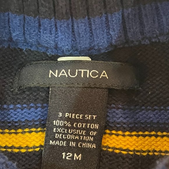 Boys Nautica Sweater, Button Up Shirt and Jeans 3-Piece Set - Picture 8 of 12